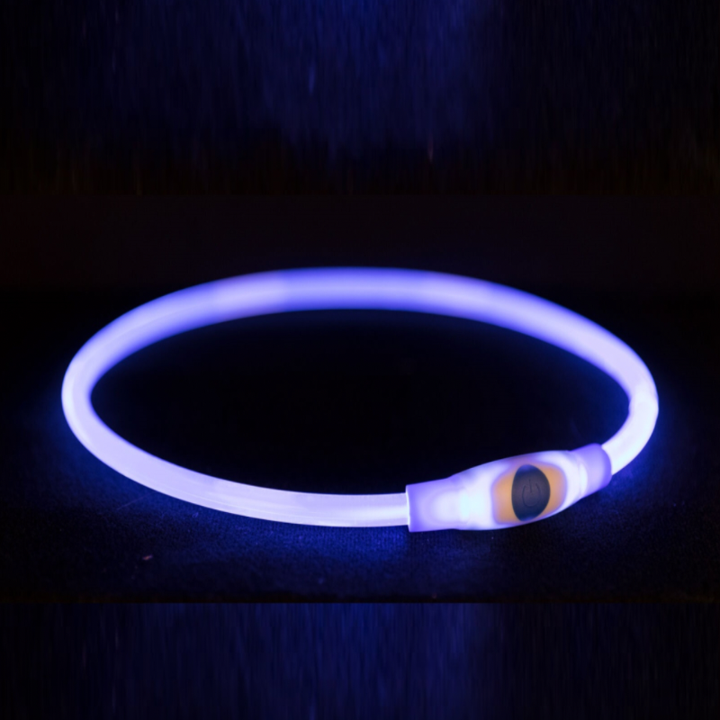 LED Halsband USB Silikon wiederaufladbar / Blau